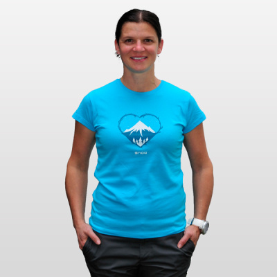 detail produktu - Triko SNOW srdce dámské tyrkys